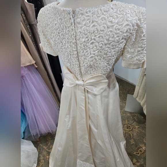 Moda Donatella Short Sleeve Wedding Gown with Emroidered Bodice - Picture 8 of 14